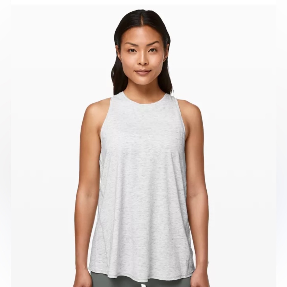 Lululemon all tied up tank - soft - open back - heather gray